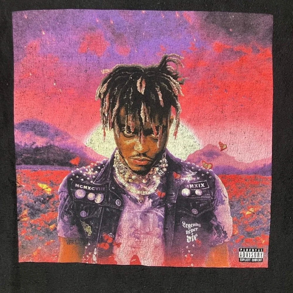 Juice WRLD Legends Never Die Album Cover Graphic T-Shirt Black Medium